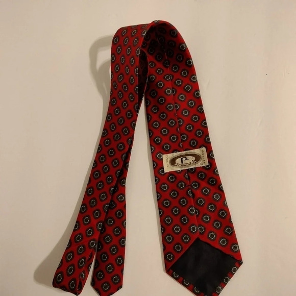Bert Pulitzer Red Blue Geometric shapes Men's Neck Tie - Picture 3 of 7